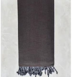 Jeté flammé marron foncé chaînes gris