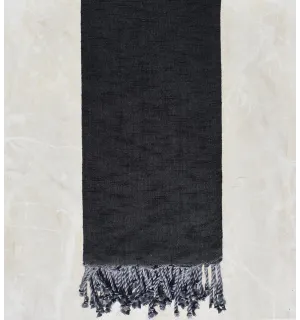 Jeté flammé noir chaînes gris