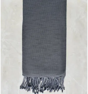 Jeté flammé gris fer chaînes gris