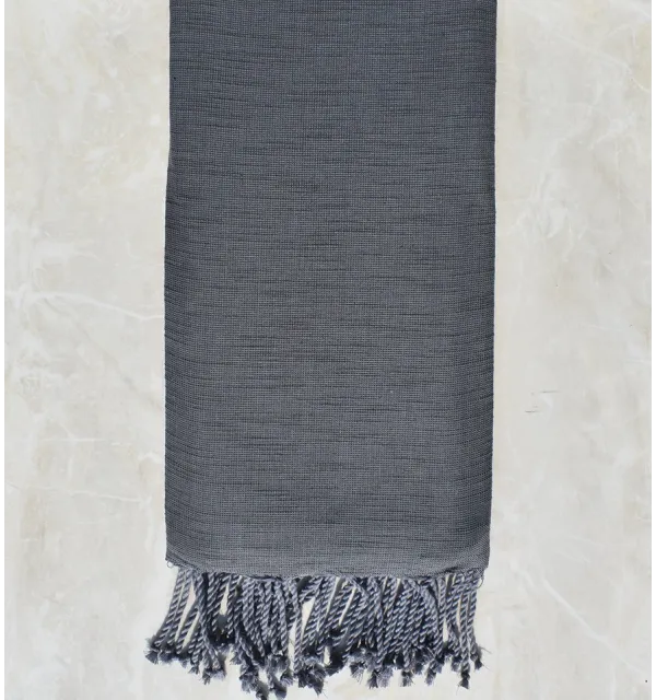 Jeté flammé gris fer chaînes gris 