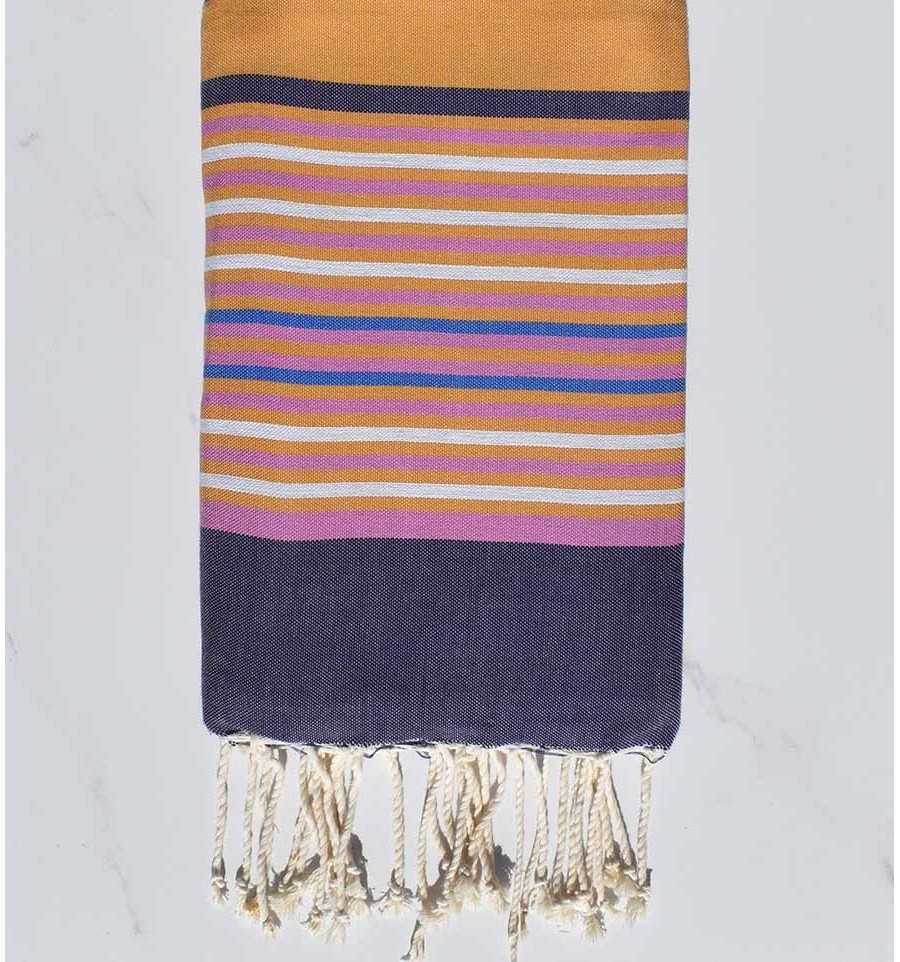 Fouta 5 couleurs alezan, violet d'évèque, orchidée, gris clair et bleu