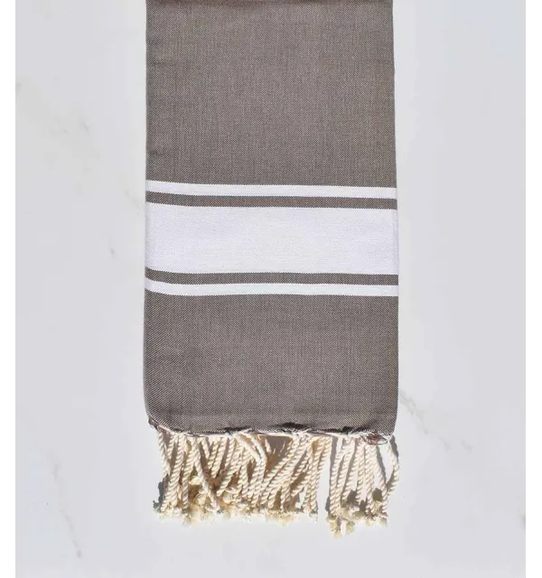 Fouta Plate beige sienne 
