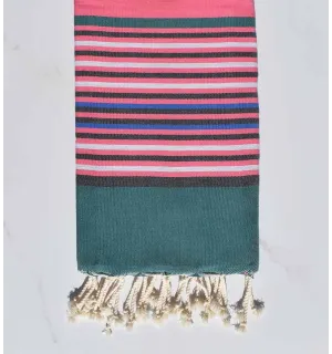 Fouta Plate vert avec rayures