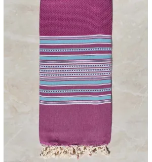 Jeté arabesque pourpre et bleu clair 