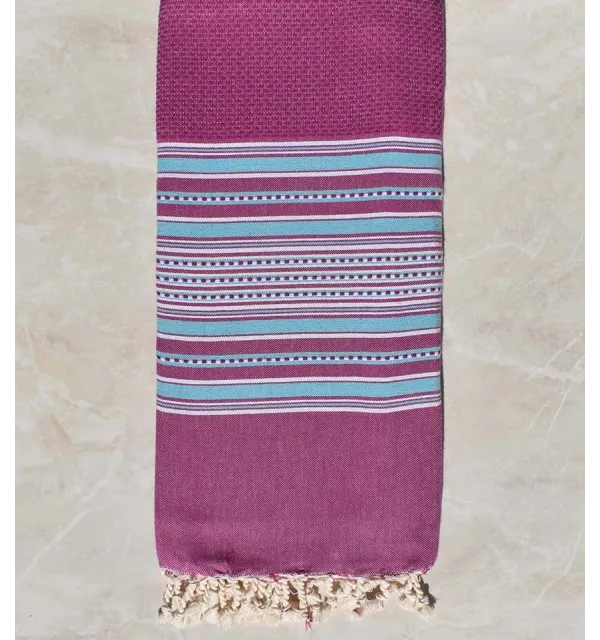 Jeté arabesque pourpre et bleu clair 
