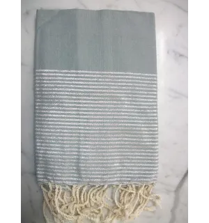 FOUTA Lurex PLATE vert d'eau 