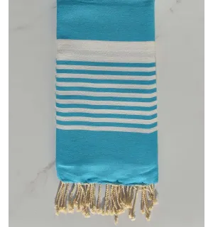 Fouta arthur bleu azur avec rayures Fouta Tunisia - 1 2