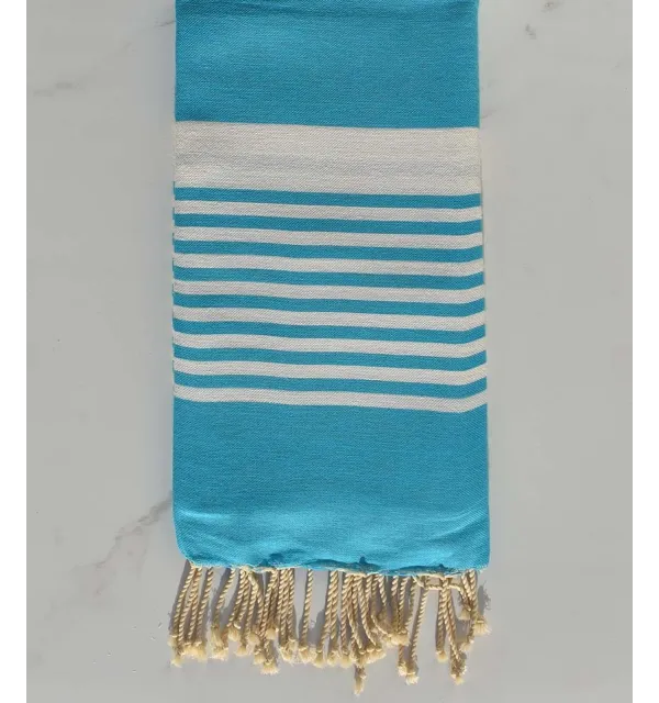 Fouta arthur bleu azur avec rayures 