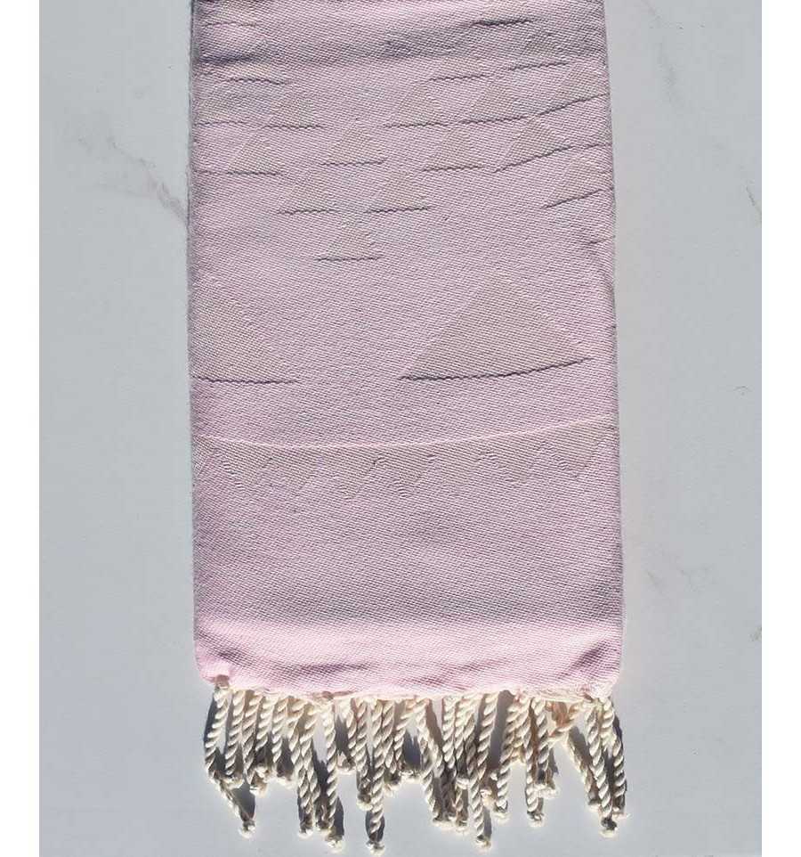 Fouta bohémian rose clair