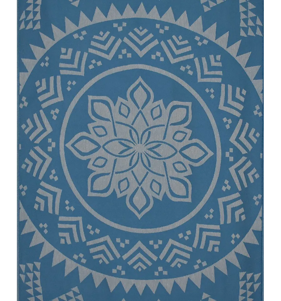 Fouta bohémian bleu canard 