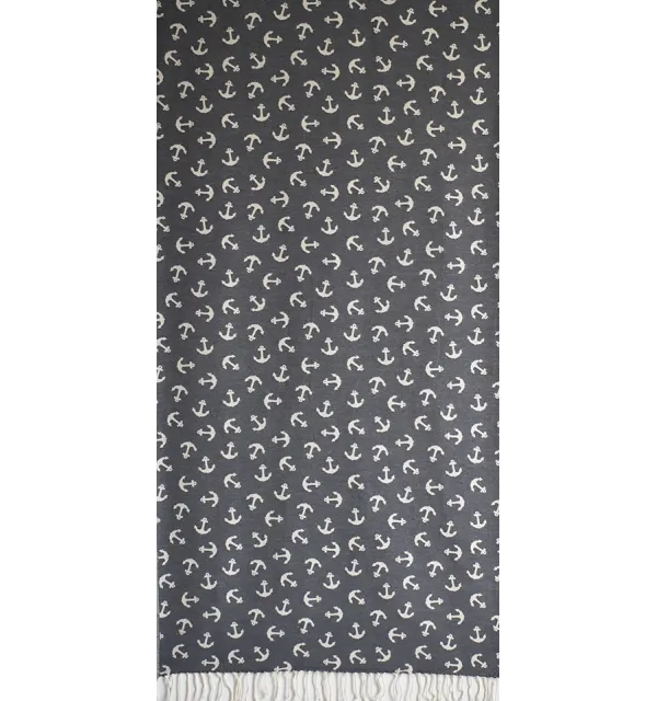 Fouta jacquard Ancre bleu nuit 