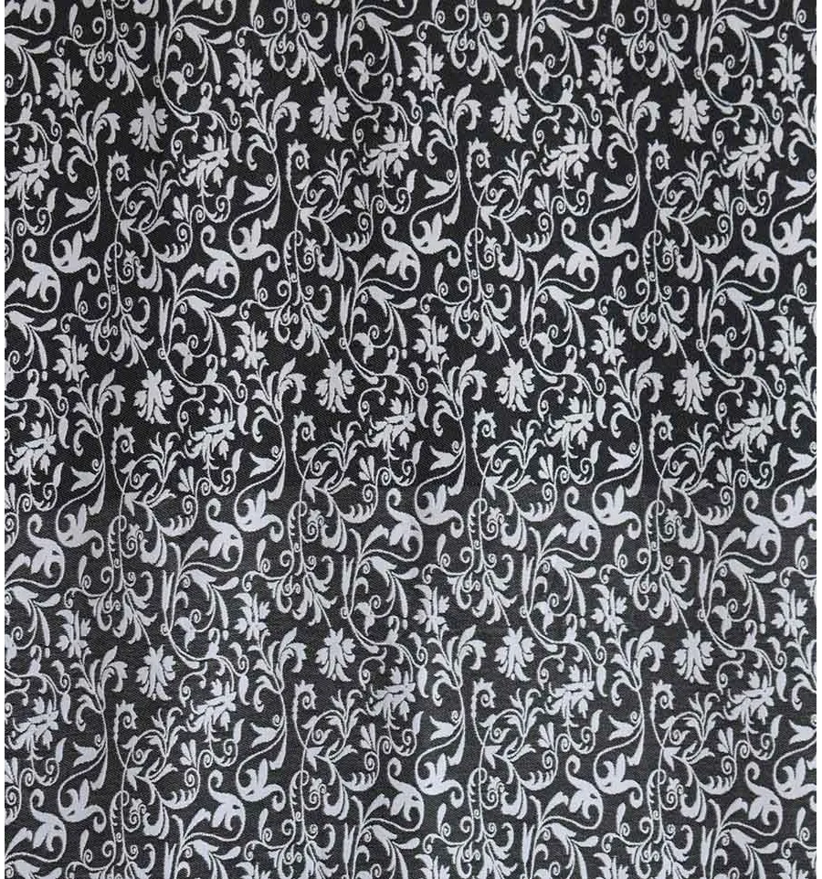 Fouta fleur gris noir et blanc 