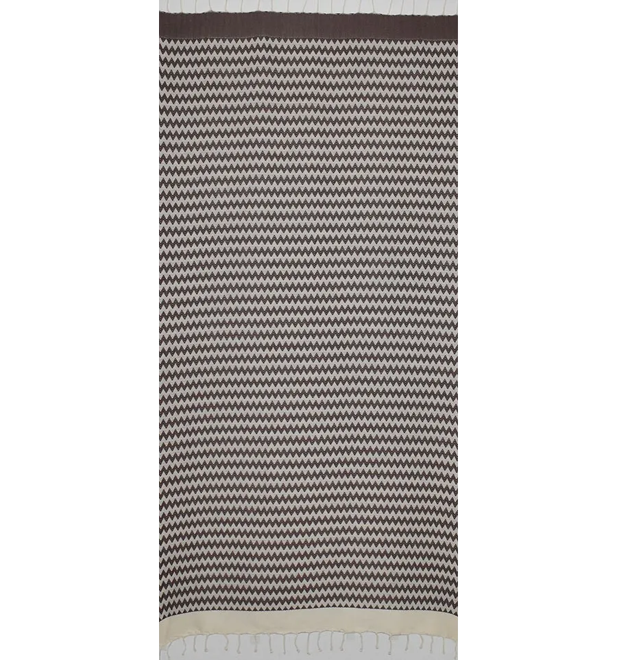Fouta zigzag marron 