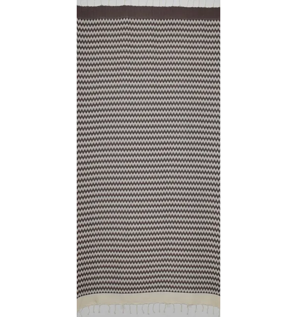 Fouta zigzag marron 