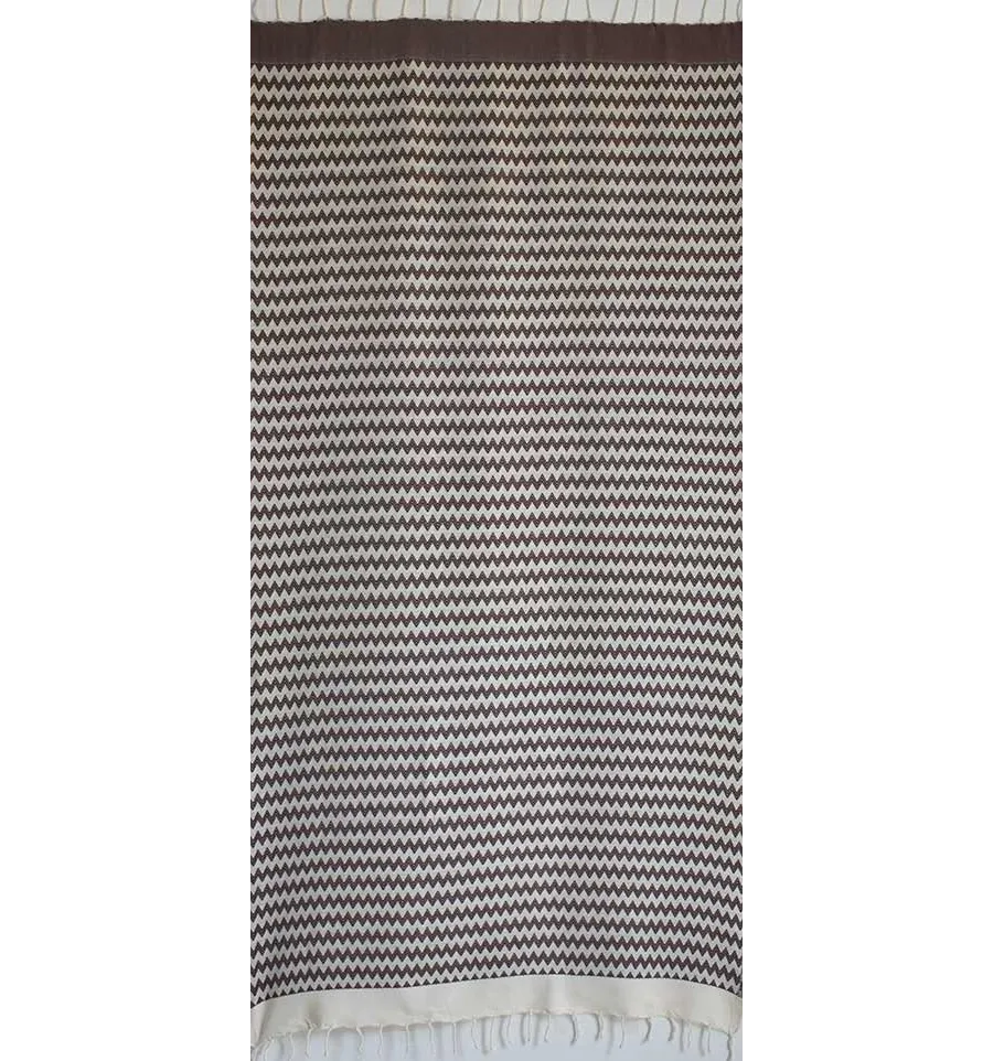 Fouta zigzag marron 