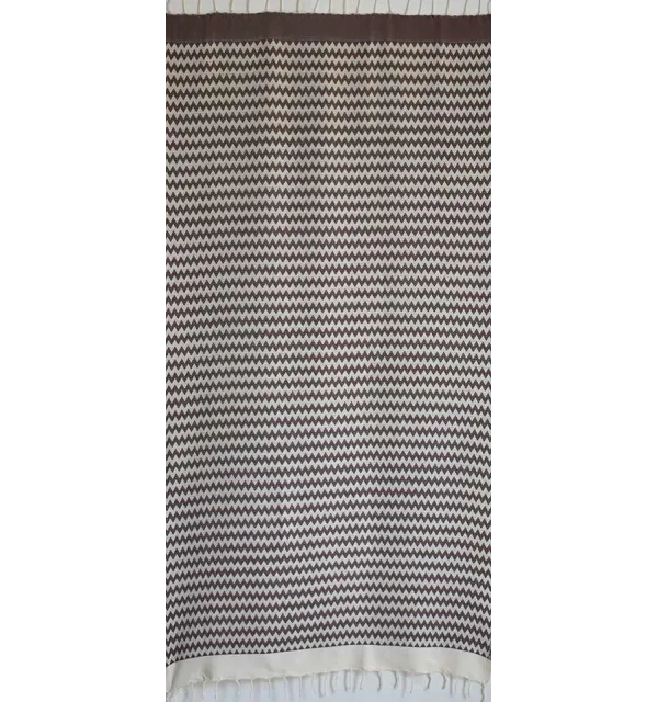 Fouta zigzag marron 