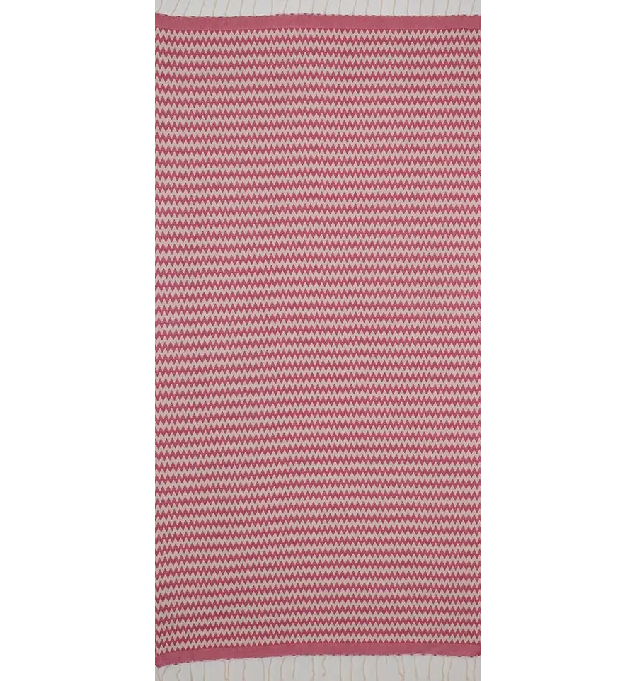 Fouta zigzag rose 