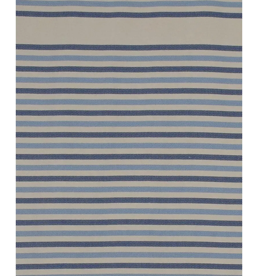 Fouta Chevron blanc crème, bleu ciel et bleu foncé 