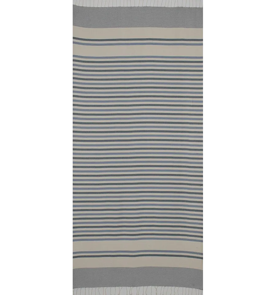 Chevron blanc crème,bleu charrette et paon 