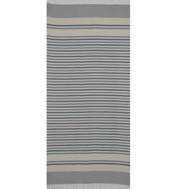 Chevron blanc crème,bleu charrette et paon 