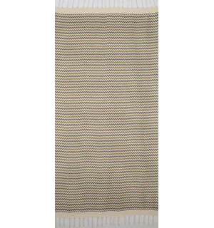 Fouta zigzag crème, jaune motard et gris 2