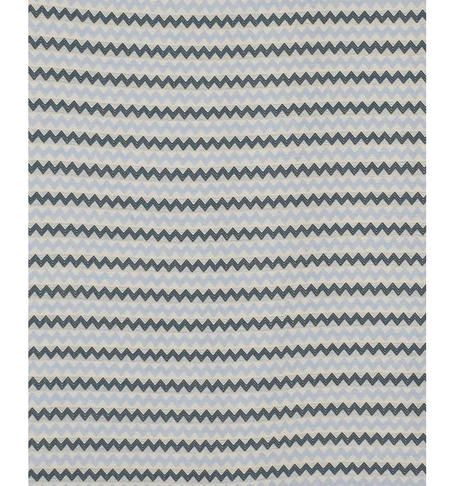 Fouta zigzag blanc, bleu cobalt et bleu maya 