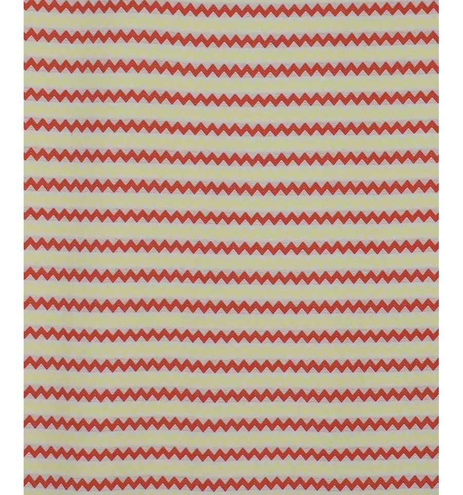 Fouta zigzag Blanc, rouge vif et jaune clair