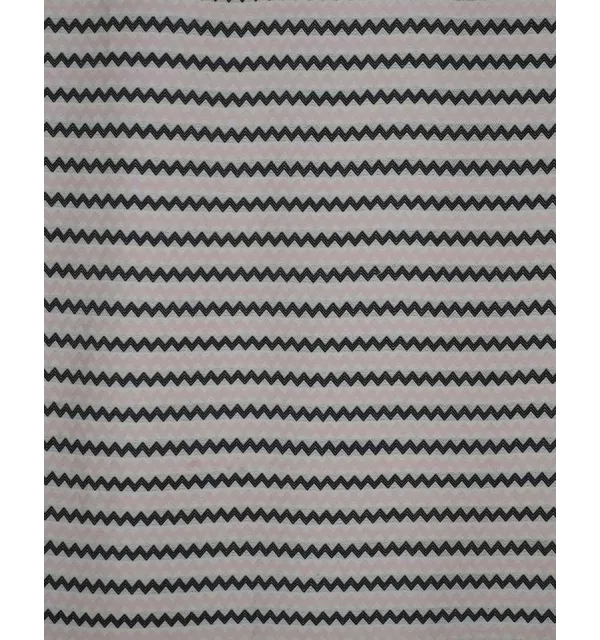 Fouta zigzag Blanc, Rose très clair et noir 