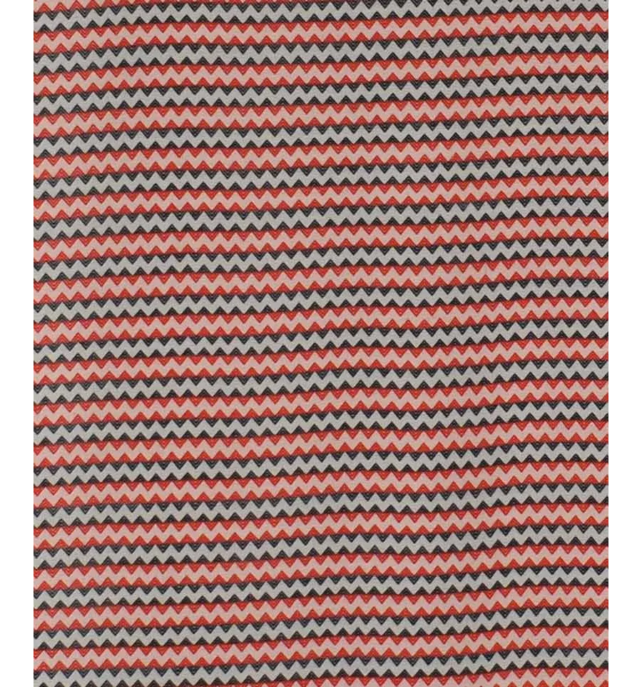 Fouta zigzag Blanc, rouge vif et noir 