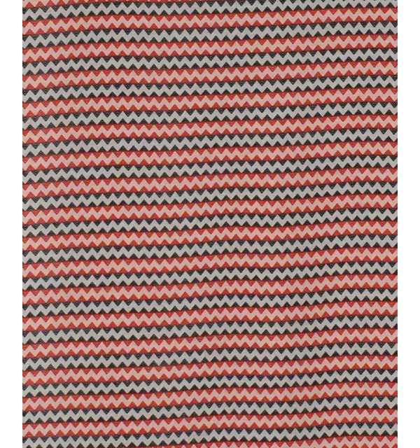Fouta zigzag Blanc, rouge vif et noir 