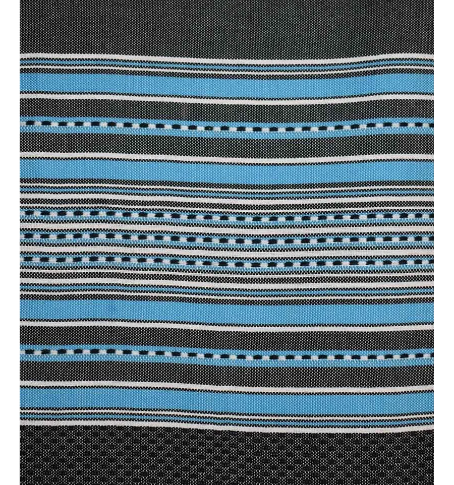 Fouta arabesque bleu foncé avec rayures bleu 