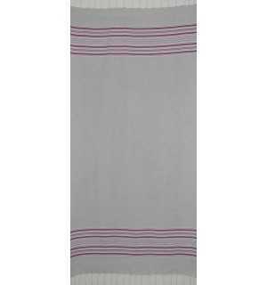 Fouta arabesque gris clair et mauve byzantin 2