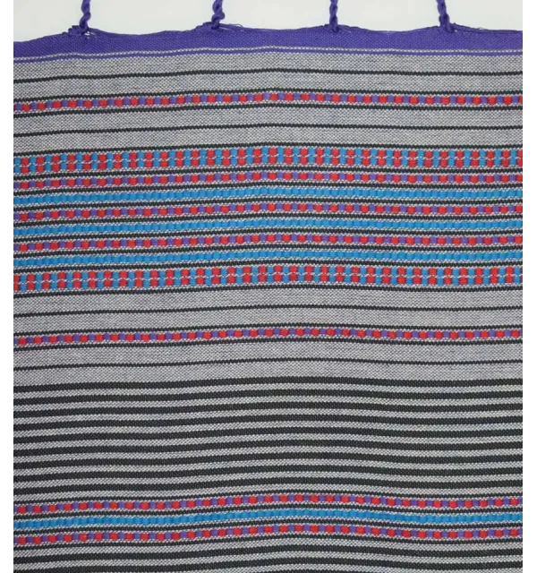 Fouta arabesque violet pale rayée gris anthracite 