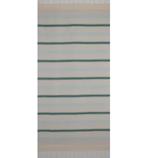 Fouta arabesque blanc crème, vert et turquoise 2