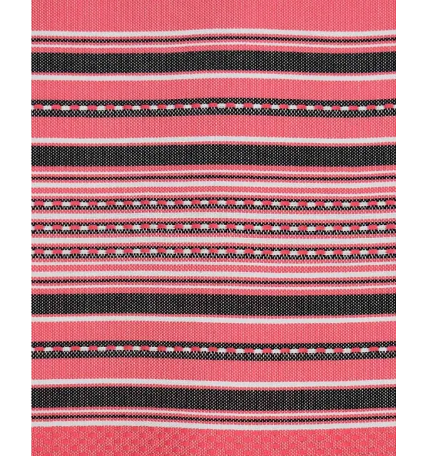 Fouta arabesque rose fraise avec rayures anthracite 