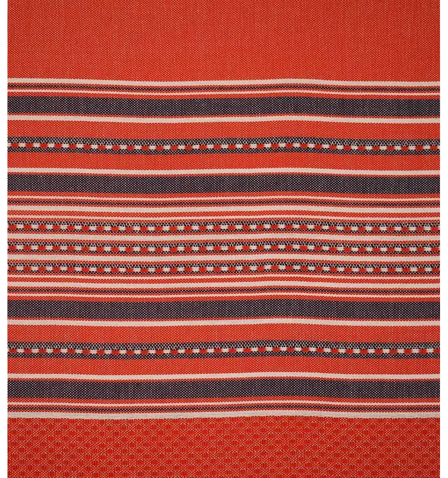 Fouta arabesque rouge avec rayures violet d'évèque 