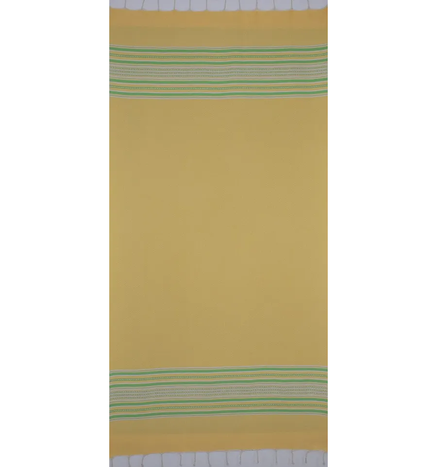 Fouta arabesque jaune et vert 