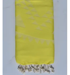Fouta bohémian jaune citron