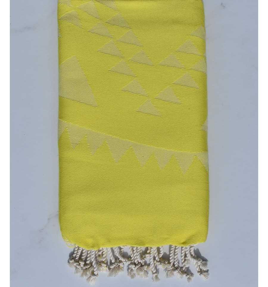 Fouta bohémian jaune citron