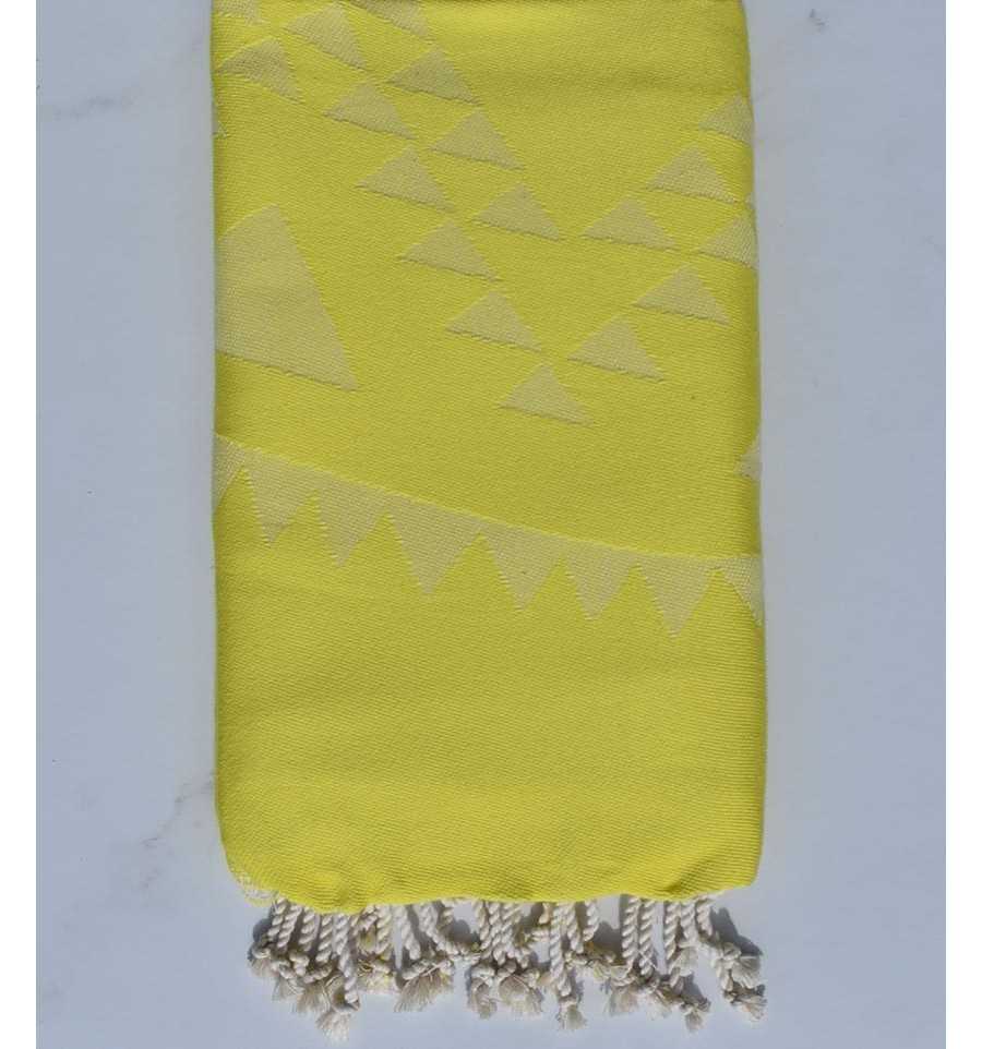 Fouta bohémian jaune citron