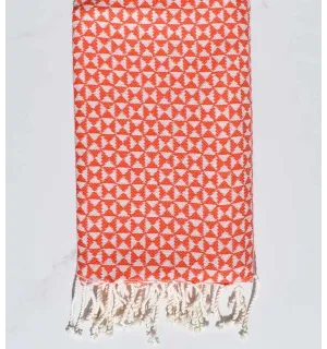 Fouta papillon orange rouge 