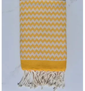 Fouta zigzar jaune orange 