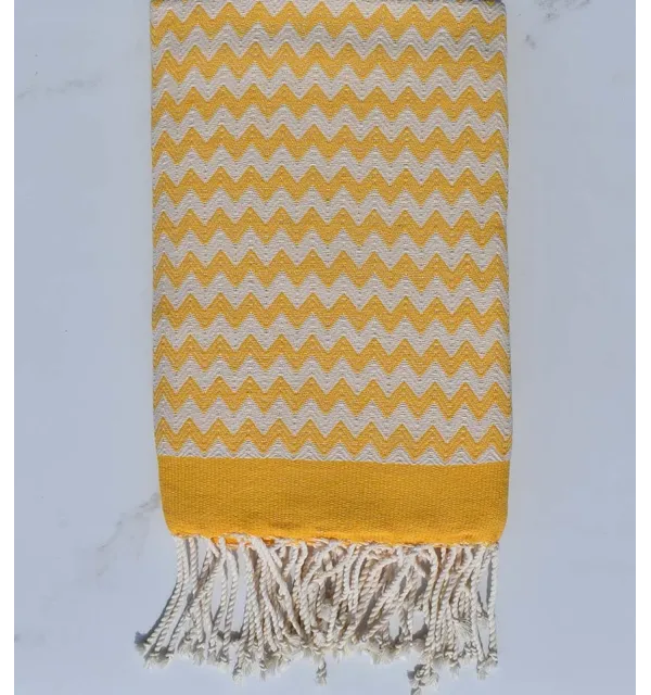 Fouta zigzar jaune orange 
