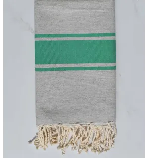 fouta plate gris apus et vert poireau 