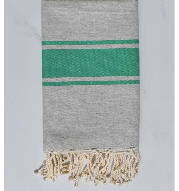 fouta plate gris apus et vert poireau 