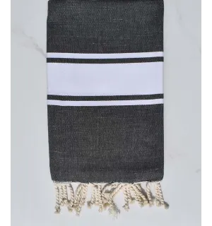 fouta plate gris ardoise avec fil lurex 