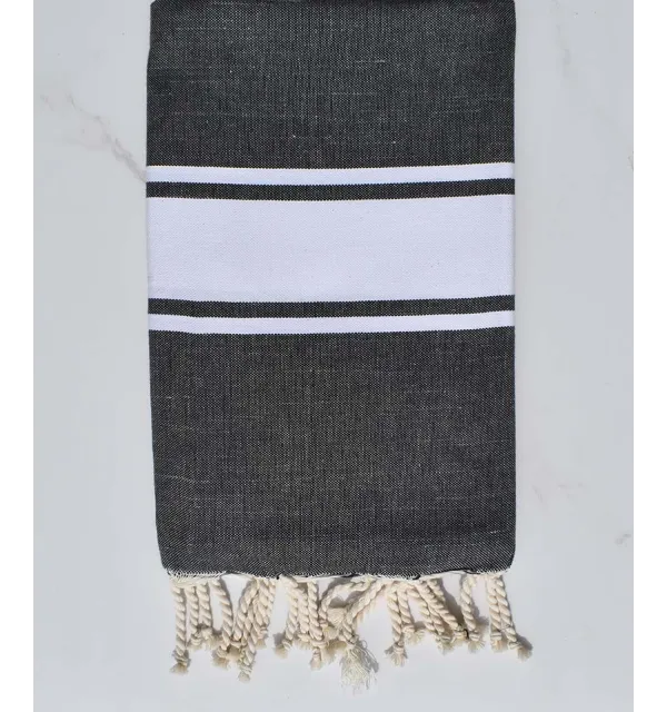 fouta plate gris ardoise avec fil lurex 