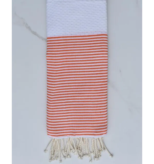 Enfant Nid d'abeille orange et blanc 