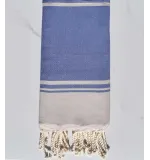 Serviette de plage RAF-RAF bleu lavande  et pêche