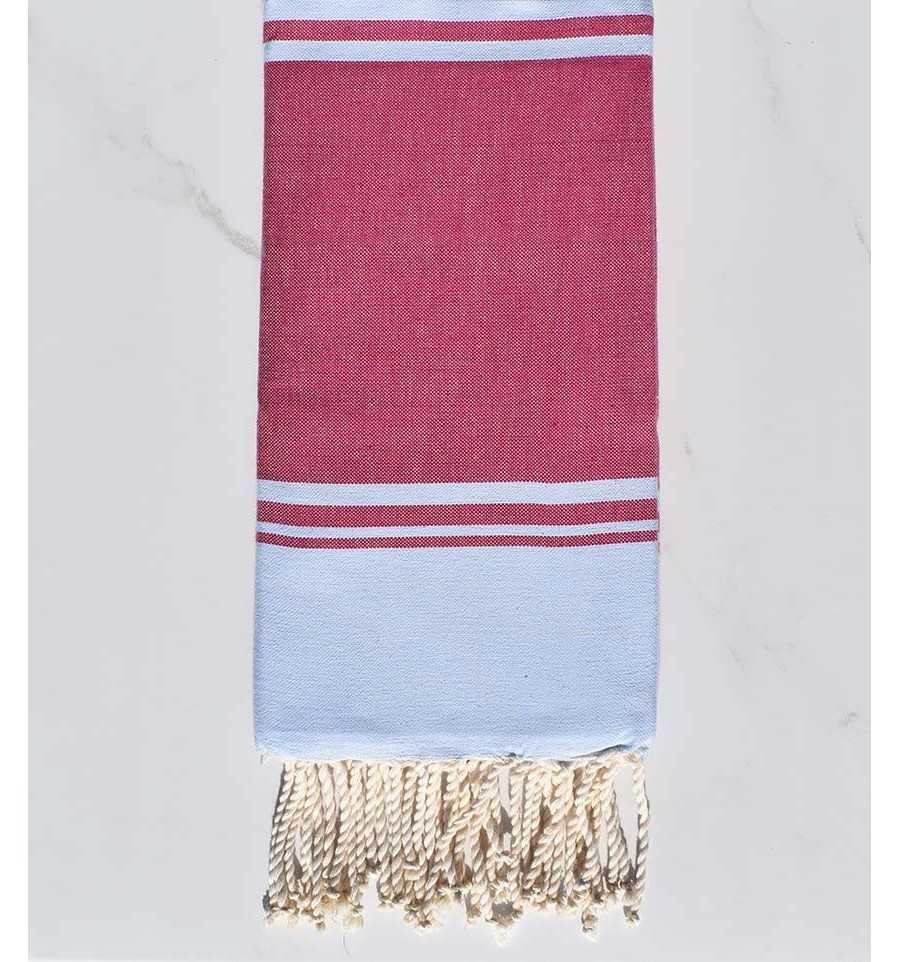 serviette de plage RAF-RAF rose framboise et bleu ciel